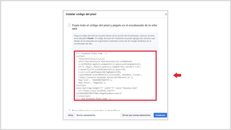 como crear pixel de facebook 8